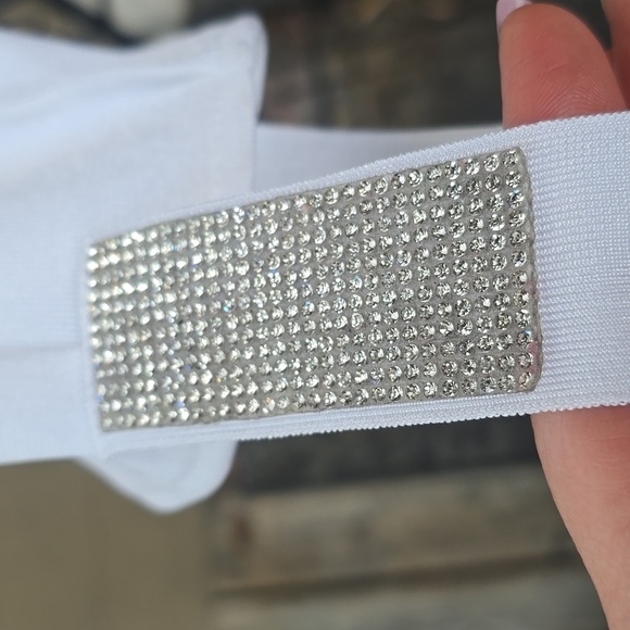 Carli Bybel x Missguided bandage diamante trim stirrup legging white 6 - Picture 6 of 13